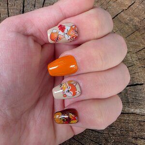 Small Coffin Fall Press on Nails